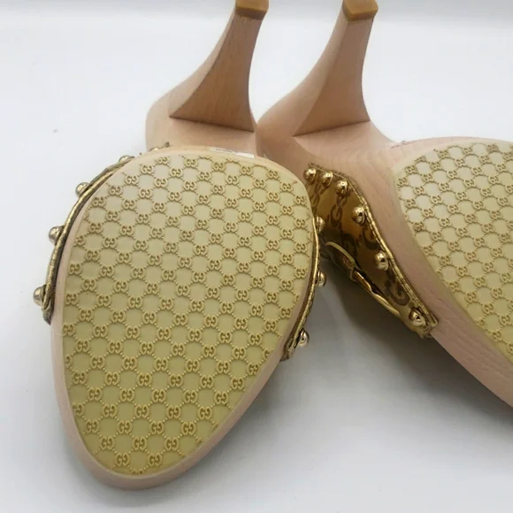 Gucci clog size 9 1/2 NEW COLOR GOLD 100% AUTHENTIC